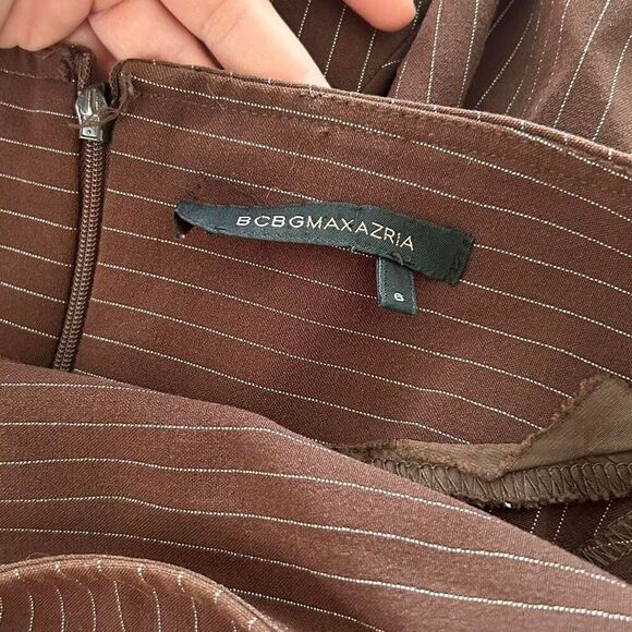 BCBG y2k 2000s pin striped pencil flare midi skirt size 6 - Picture 6 of 8